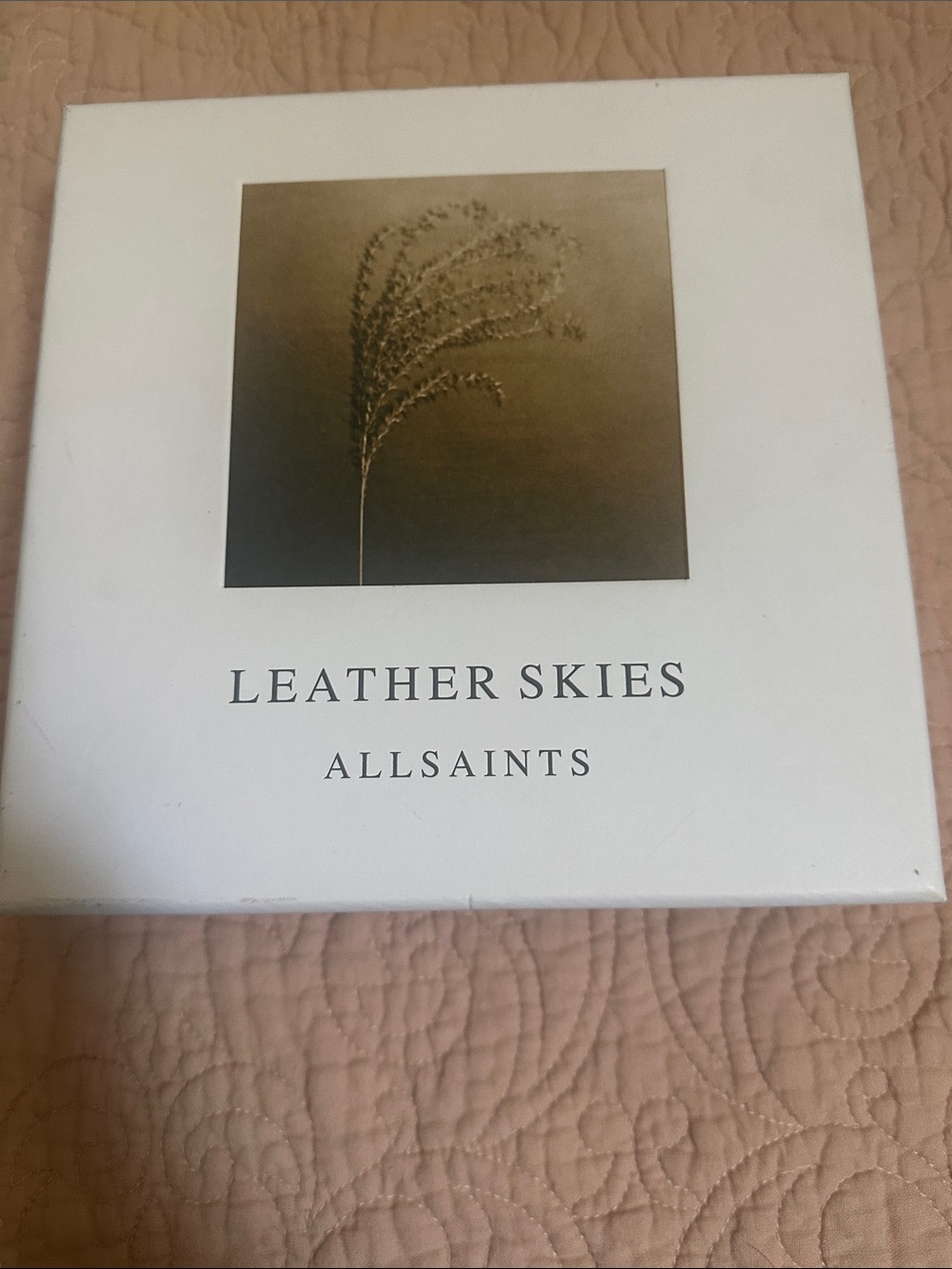 All Saints White Leather Skies Decorative Box with Gold Art